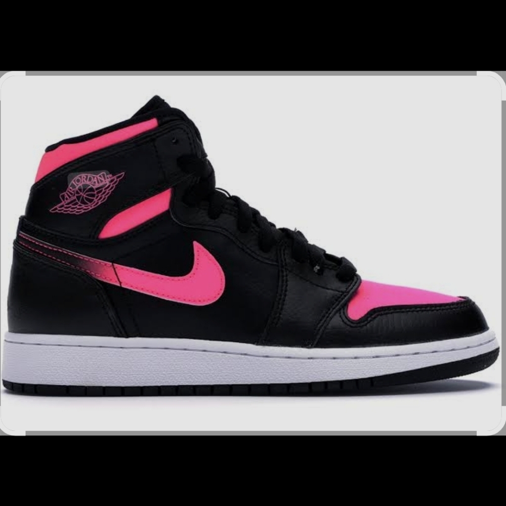 Air Jordan 1 Retro High Sneakers - Black and Pink